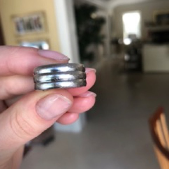 14k White Gold Diamond and Sapphire Ring - Picture 3 of 4